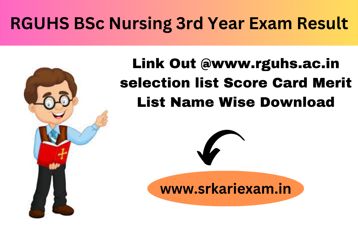 RGUHS BSc Nursing 3rd Year Exam Result 2024 Link Out www.rguhs.ac.in